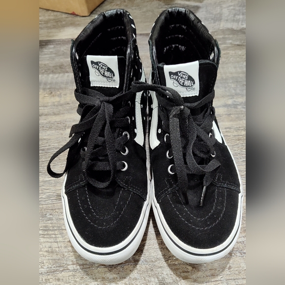 Vans Sk8-Hi Platform 2 Suede Polka Dot Black White Size US 6.5 Men (8 Women) - Picture 3 of 8